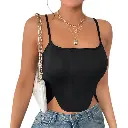 Haut femme tendance niche simple couleur solide cent modèles fishbone waist ins irrégulier short camisole vest A