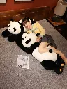 Peluche panda Oreiller fille dormir poupée panda géant sommeil clip jambe poupée poupée mignon doux câlin ours peluche jouet