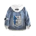 Attack on Titan veste bf style à capuche freedom wings secondary anime denim jacket amazon