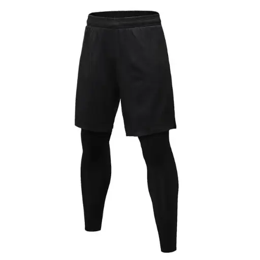 Hommes Leggings semblent de deux pièces Fitness Sports